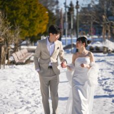 北海道冬季雪地婚姻登記紀念照｜ST WEDDING