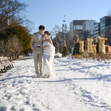 北海道札幌大通公園雪景婚紗外拍｜ST WEDDING