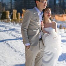 札幌大通公園冬季婚紗攝影｜ST WEDDING